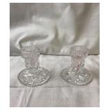 Pair Of Glass Taper Candle Holders
