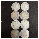 Eight Silver Quarter Coins Barber Quarters Coin Co