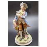 Lefton China Colonial Dressed Man With Flowers Fig