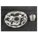 Vintage Crystal Clear Studios Holiday Platter Anch