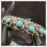 Rose Flower Faux Turquoise Floral Setting Sterling