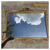 Olive Branch Wreath Design Wall Mirror 42" Wood Re