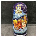 Golden Cockerel Russian Hand-Painted Nesting Dolls