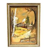 Framed Original Watercolor Drawing By George Schob