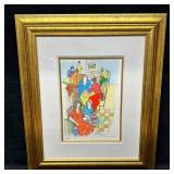 Itzchak Tarkay Sharing Secrets Framed Serigraph Li