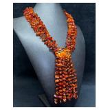 Large Amber String Necklace