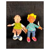 Set of (2) Disney Plush Bean Bag Dolls Doug Funny