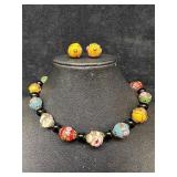 Murano Venetian Lamp Work Glass Multi Color Copper