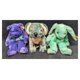 3 Ty Beanie Buddies Bears & Bunny Bundle