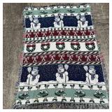 1996 Christmas Holiday Woven Throw Blanket with Sn