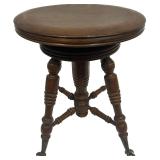 Antique Tonk Chicago Claw Footed Piano Stool Needs