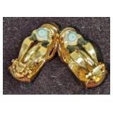 Joan Rivers Floral Rhinestone Gold Tone Earrings