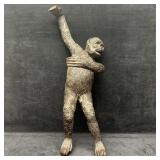 Bronze Monkey Ape Figurine Swinging Pose