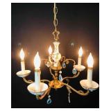 Capodimonte 5 Arm Porcelain & Flower Chandelier