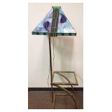Tiffany Style Stained Glass Lamp with Glass Table