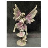 Pewter Fairy Figurine Purple Glitter
