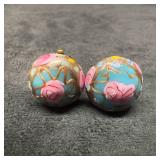 Murano Venetian Art Glass Lamp Work Blue Pink Flow