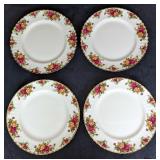 4 Royal Albert Old Country Roses Dinner Plates C