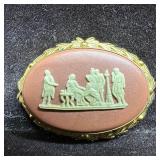 Wedgwood Jasperware Brooch with Classical Cameo Sc