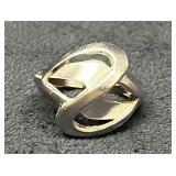 Signed Vintage Crown Trifari Silver Tone Abstract