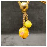 Murano Venetian Art Glass Lamp Work Cream Yellow T