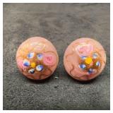 Murano Venetian Art Glass Lamp Work Pink Floral Co