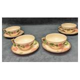 4 Retired Franciscan Desert Rose Flat Cup & Saucer