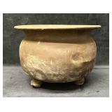 Small Footed Hammered Copper Pot