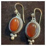 BA Suarti Signed 925 Orange Carnelian Gemstone Bea