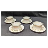 4 Retired Haviland Ladore Cups & Saucers