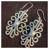 HOB 925 Mexico Ornate Sterling Silver Dangle Drop