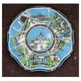 Vintage Disney World Blue Glass Candy Dish 1970s