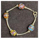 Vintage Italian Murano Art Glass Bead Bracelet RTC
