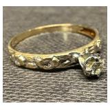 Vintage 10k Gold .07 ct Solitaire Ring