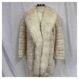 Neiman Marcus Sorbara White Mink Fur Coat with Fox