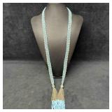 Murano Venetian Lamp Work Art Glass Light Blue Bea