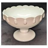Vintage Milk Glass Teardrop Pattern Footed Bowl
