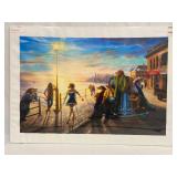 The Blue Dress Medium Giclee on Canvas Lonely Dog