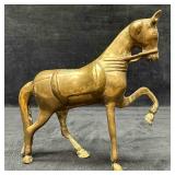 Solid Brass Statue Rearing Horse Figurine Equestri