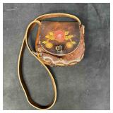 Handcrafted Leather Mini Purse with Floral Design