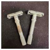 Pair of Vintage Gillette Adjustable Safety Razors