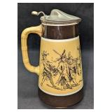 Vintage Brownfield Jester Ceramic Stein Pitcher