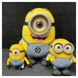 Lot of 3 Despicable Me Minions Plush Toys Assorted