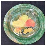 Vintage Transferware Fruit Design Green and Gold M