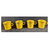4 Yellow Sunflower HLC Fiesta Mugs