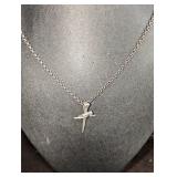 Barbara Mandrell Silver Plated Statement Cross Nec