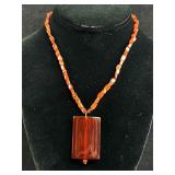 Red Coral Necklace Sterling Silver Coral Necklace