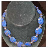 Vintage Italian Murano Art Glass Large Blue Bead N