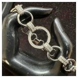 Cubic Zirconia Interconnected Circular Sterling Si