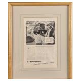 Framed Vintage Westinghouse Train Advertisement